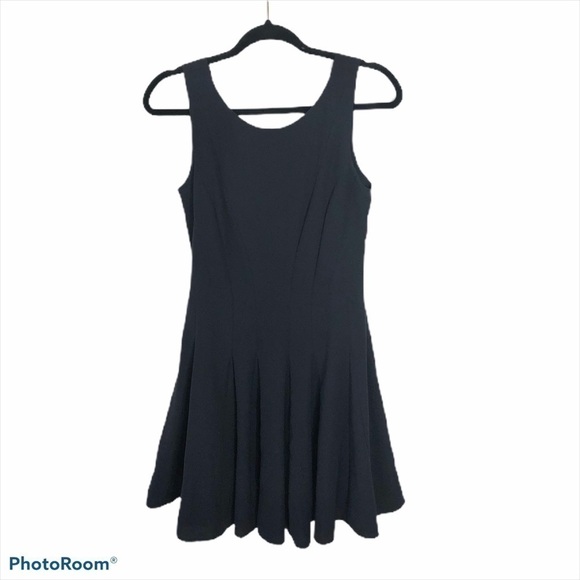 Theory Navy Blue Fit & Flare Dress Sz 4 Midi Women - Picture 2 of 9